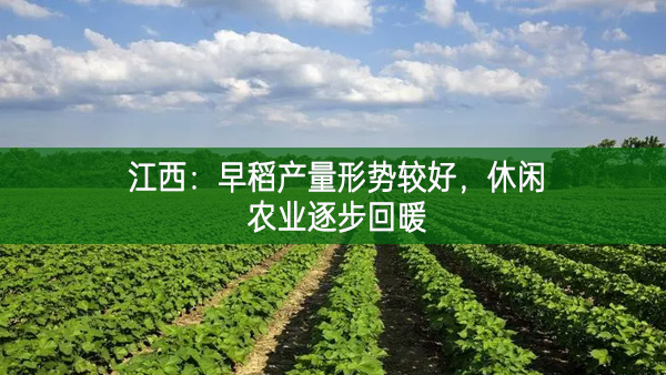 江西:早稻產量形勢較好 休閑農業逐步回暖