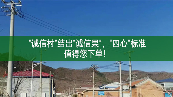 “誠信村”結出“誠信果”,“四心”標準值得您下單!