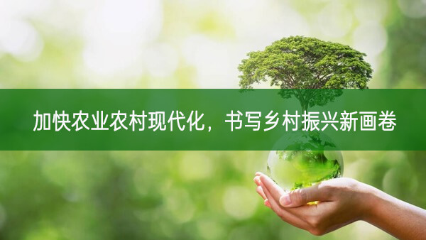 加快農業農村現代化,書寫鄉村振興新畫卷
