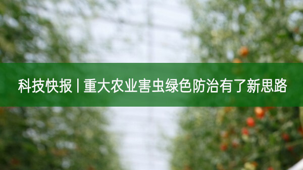 科技快報 | 重大農業害蟲綠色防治有了新思路