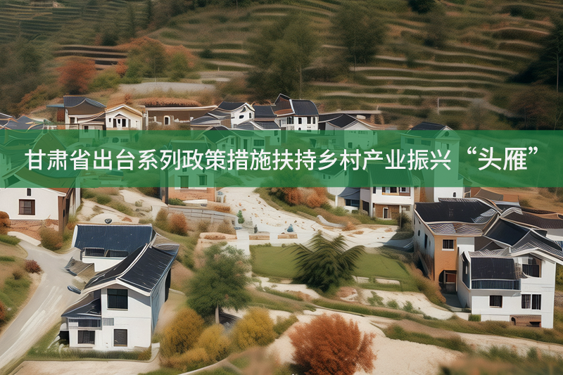 甘肅省出臺系列政策措施扶持鄉村產業振興“頭雁”