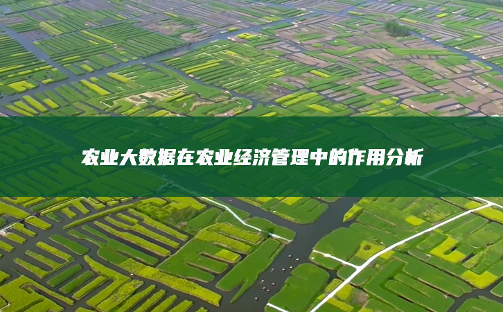 農業大數據在農業經濟管理中的作用分析